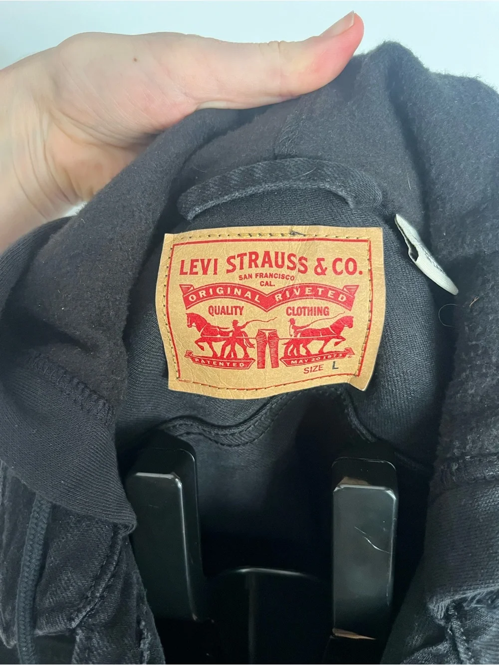 Levi's Black Hooded Denim Trucker Jacket